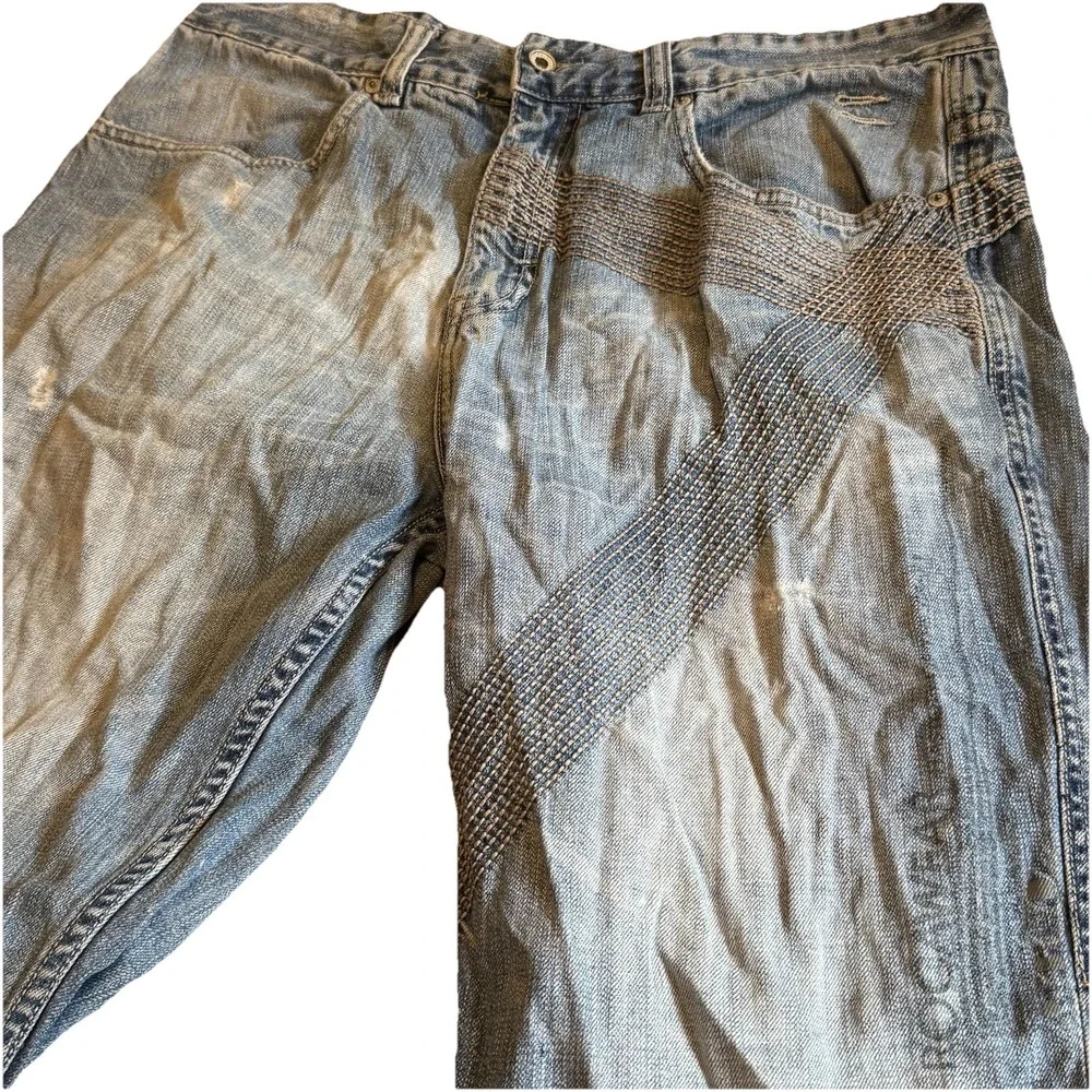 Rocawear Original Fit Jeans Mens 38 x30 Med Wash Baggy Denim Pocket Y2K‎ Hip Hop
